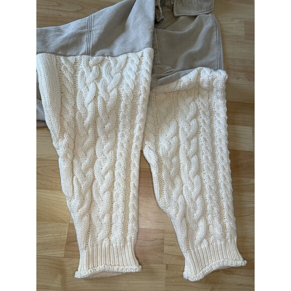 Jena Green By Apricot Lane Cable Knit Sweater Denim Jacket Large 100% Cotton - Picture 12 of 13